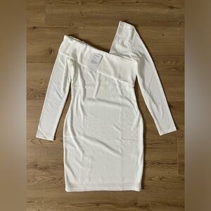 Pretty Garden Off the Shoulder Bodycon Long Sleeve Mini White Dress M